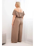 Dámský overal Plus Size s volánem a krátkým rukávem fango Dámský overal Plus Size s volánem a krátkým rukávem fango