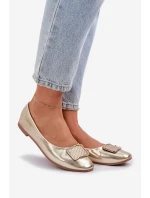 Eko kožené baleríny s ozdobou zlaté model 21684312 - Boto