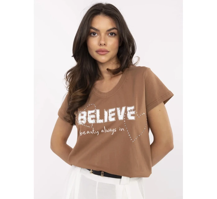 T shirt CLM TS model 21116898 jasny brązowy - FPrice