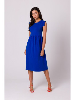 model 18407267 Bavlněné šaty s vysokým pasem královská modř - BeWear