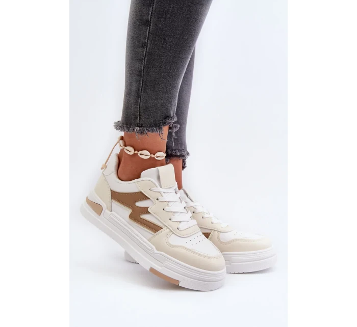 Dámské tenisky na platformě vyrobené z eko kůže, béžová Lynnette Dámské tenisky na platformě vyrobené z eko kůže, béžová Lynnette