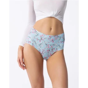 Dámské kalhotky Simple Maxi Sakura Světle modrá  vzor - Julimex
