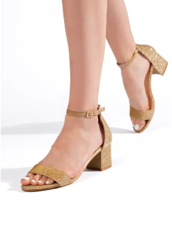 Dámské sandály na širokém podpatku Zlatá Lady model 21875964 - Inello