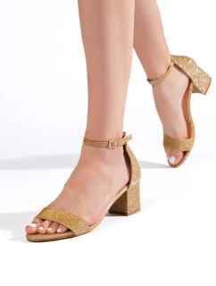 Dámské sandály na širokém podpatku Zlatá Lady model 21875964 - Inello