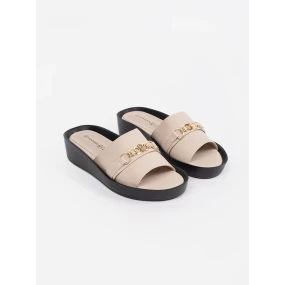 Praktické dámské  nazouváky hnědé na plochém podpatku