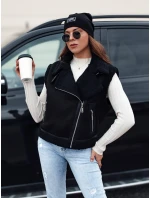 Dámská semišová vesta s ovčí kůží WOOLZIP černá FashionStreet TY4742 Dámská semišová vesta s ovčí kůží WOOLZIP černá FashionStreet TY4742