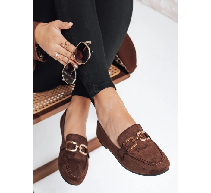 Dámské semišové hnědé mokasíny FashionStreet ZY1177