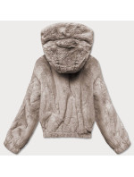 Krátká béžová dámská kožešinová bunda model 17552858 - S'WEST