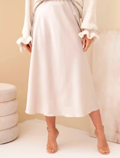 Dámská viskózová sukně rozšířená tmavě béžová