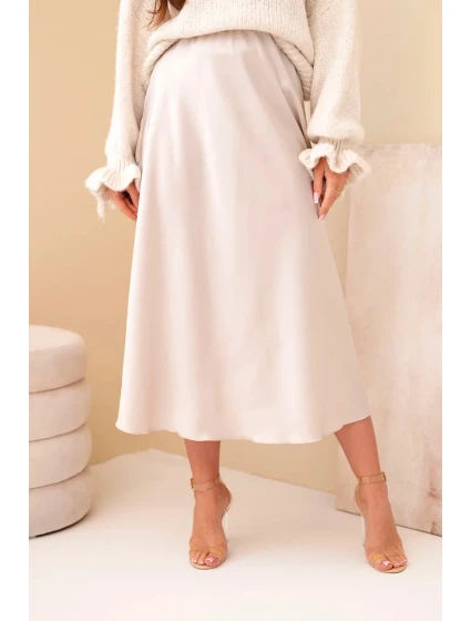 Dámská viskózová sukně rozšířená tmavě béžová Dámská viskózová sukně rozšířená tmavě béžová