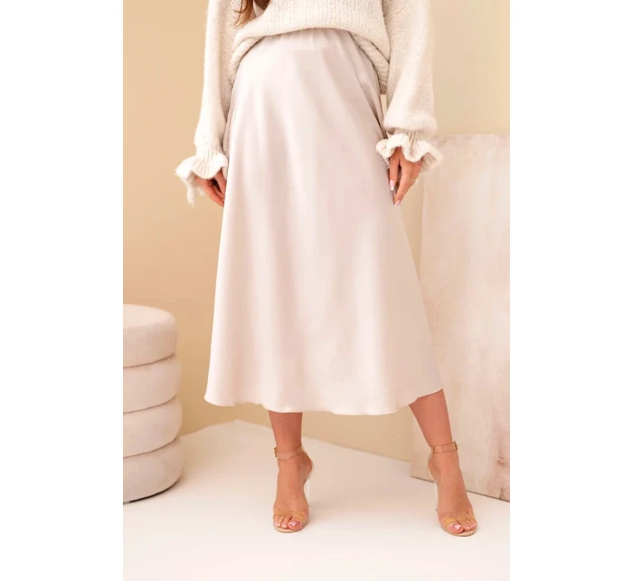 Dámská viskózová sukně rozšířená tmavě béžová Dámská viskózová sukně rozšířená tmavě béžová
