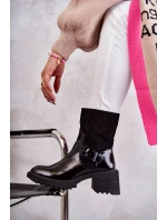 Dámské Teplé Kozačky Na Podpatku černé model 21596774 - Boto