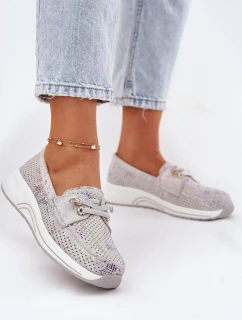 Semišové Polobotky Z Přírodní Kůže Na Platformě model 21692952 Šedé - Artiker