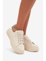 Dámské sneakersy na platformě Big Star SS274246 světle béžové Dámské sneakersy na platformě Big Star SS274246 světle béžové