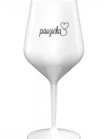PAUZIČKA - bílá nerozbitná sklenice na víno 470 ml