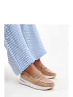 Dámské polobotky 28906 Béžová s bílou - Flyfor