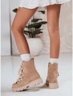 Dámské šněrovací béžové model 21994342 - Dstreet Dámské šněrovací béžové model 21994342 - Dstreet