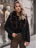 Dámská zimní bunda s odnímatelným límcem, černá, FashionStreet TY6072