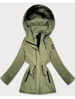 Prosta kurtka z kapturem i trokiem w talii Goodlookin khaki (KK60418-3#)