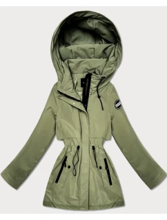 Prosta kurtka z kapturem i trokiem w talii Goodlookin khaki (KK60418-3#)
