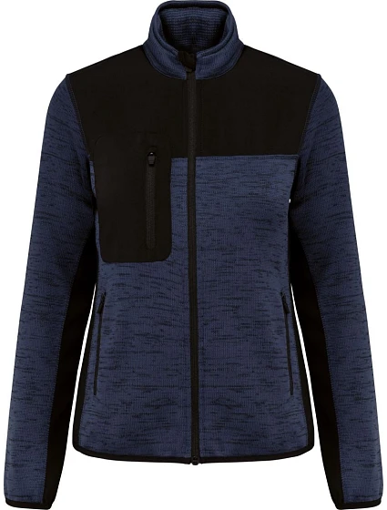 WK WK 9109 Dámská pracovní pletená fleecová bunda 20.9109 navy melange/black WK WK 9109 Dámská pracovní pletená fleecová bunda 20.9109 navy melange/black