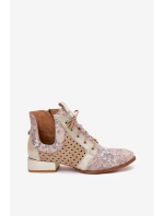 Kožené Kotníkové Boty model 21691375 - Maciejka Kožené Kotníkové Boty model 21691375 - Maciejka