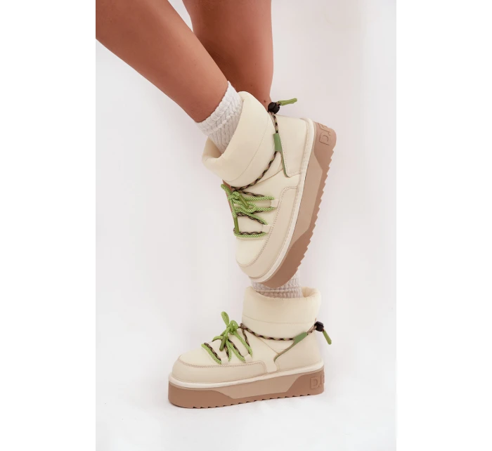 Sněhule na platformě D.Franklin DFSH371015 světle béžové