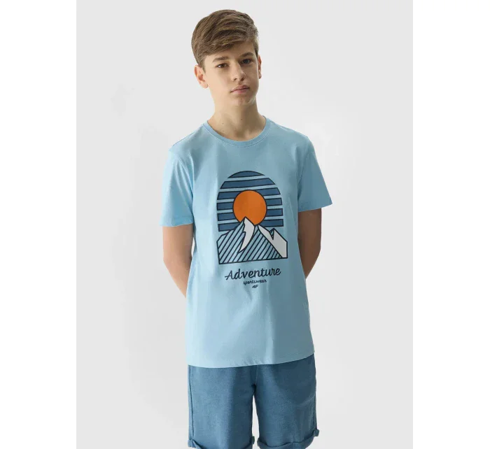 Chlapecké triko z organické bavlny 4F - modré Chlapecké triko z organické bavlny 4F - modré