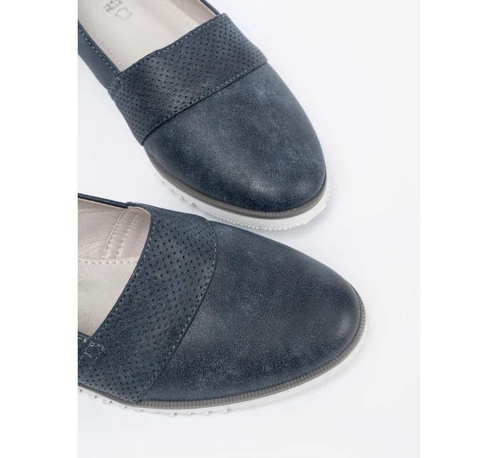 Designové tmavě modré mokasíny dámské platforma Designové tmavě modré mokasíny dámské platforma