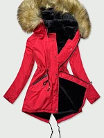 Dámská zimní bunda parka červená (b2628)