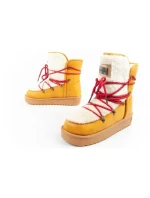 D.Franklin sněhule dámské zimní módní kožešina zateplené hořčice dámské