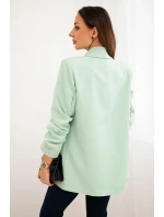 Bunda s klopou elegantní světlá máta Bunda s klopou elegantní světlá máta