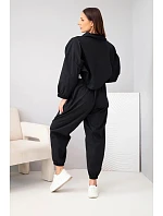 Dámský bavlněný komplet s model 22294794 mikinou a kalhotami černý - K-Fashion