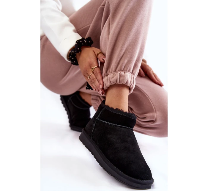 Dámské semišové nízké boty do sněhu Černe model 21601975 - Boto