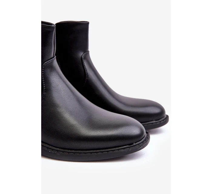 Mužské nízké boty na zip černé Brosta Mužské nízké boty na zip černé Brosta