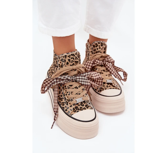 Dámské Tenisky S Mašlí A Zipem Na Platformě Panthera Mavara Dámské Tenisky S Mašlí A Zipem Na Platformě Panthera Mavara