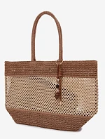 Velká Béžová Nákupní Taška z Pleteniny Lucette