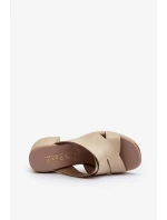 Kožené pantofle Zazoo na béžovém bloku