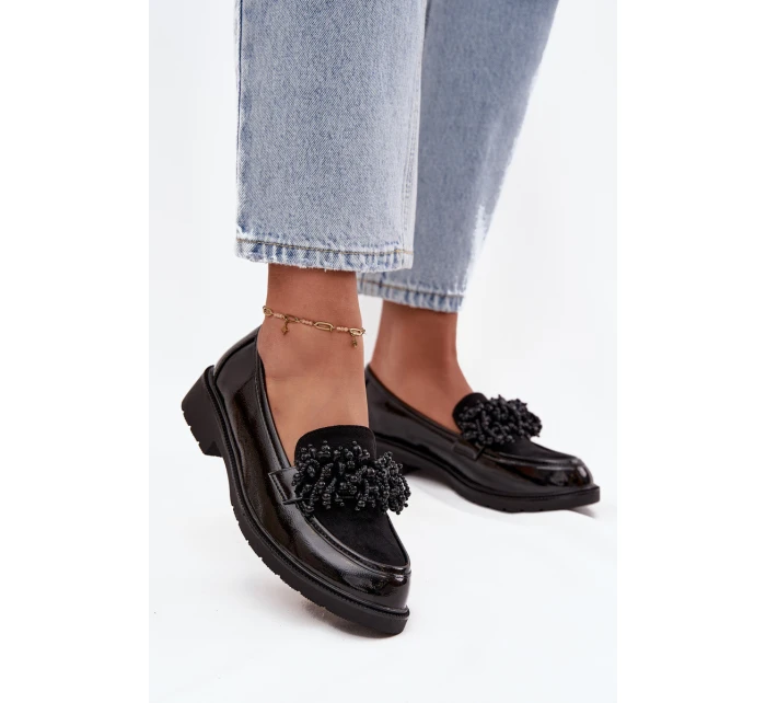 Lakované dámské mokasíny S.Barski – černé