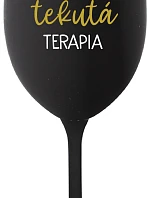 MAMINKINA TEKUTÁ TERAPIA - čierny pohár na víno 350 ml