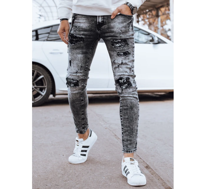 Pánské černé džínové kalhoty FashionStreet UX4322