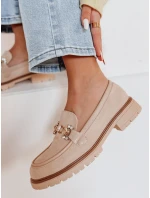 Dámské mokasíny s plochou podrážkou LOFINKA beige FashionStreet ZY0797