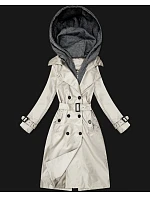 Klasický trenčkot s odnímatelnou kapucí Goodlookin light beige (T2-2252#-12) Klasický trenčkot s odnímatelnou kapucí Goodlookin light beige (T2-2252#-12)