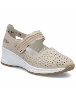 Skórzane  na beżowe model 22033926 - Rieker