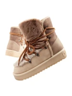 D.Franklin sněhule dámské zimní módní kožešinové zateplené hnědé béžové vysoké dámské