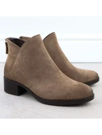 Dámské boty na bloku zateplené béžové Potocki 12472 Dámské boty na bloku zateplené béžové Potocki 12472