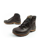 Grisport Marrone pánské trekové boty kožené nepromokavé kotníkové boty