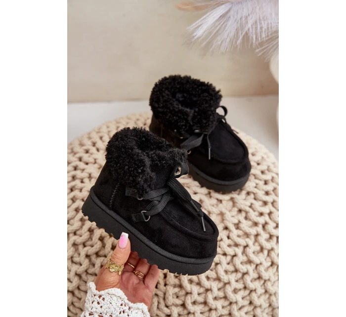 Sněhule boty dětské zateplené kožešinou černé model 21678734 - Boto Sněhule boty dětské zateplené kožešinou černé model 21678734 - Boto