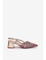 Sandály Na Podpatku S Pletením A Multikolor model 21689747 - Boto Sandály Na Podpatku S Pletením A Multikolor model 21689747 - Boto