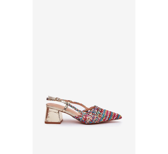 Sandály Na Podpatku S Pletením A Multikolor model 21689747 - Boto Sandály Na Podpatku S Pletením A Multikolor model 21689747 - Boto